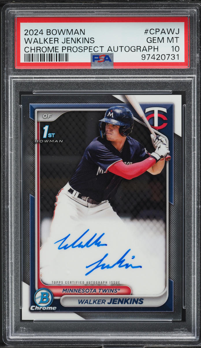 2024 Bowman Chrome Prospect Walker Jenkins ROOKIE AUTO #CPA-WJ PSA 10 GEM MINT