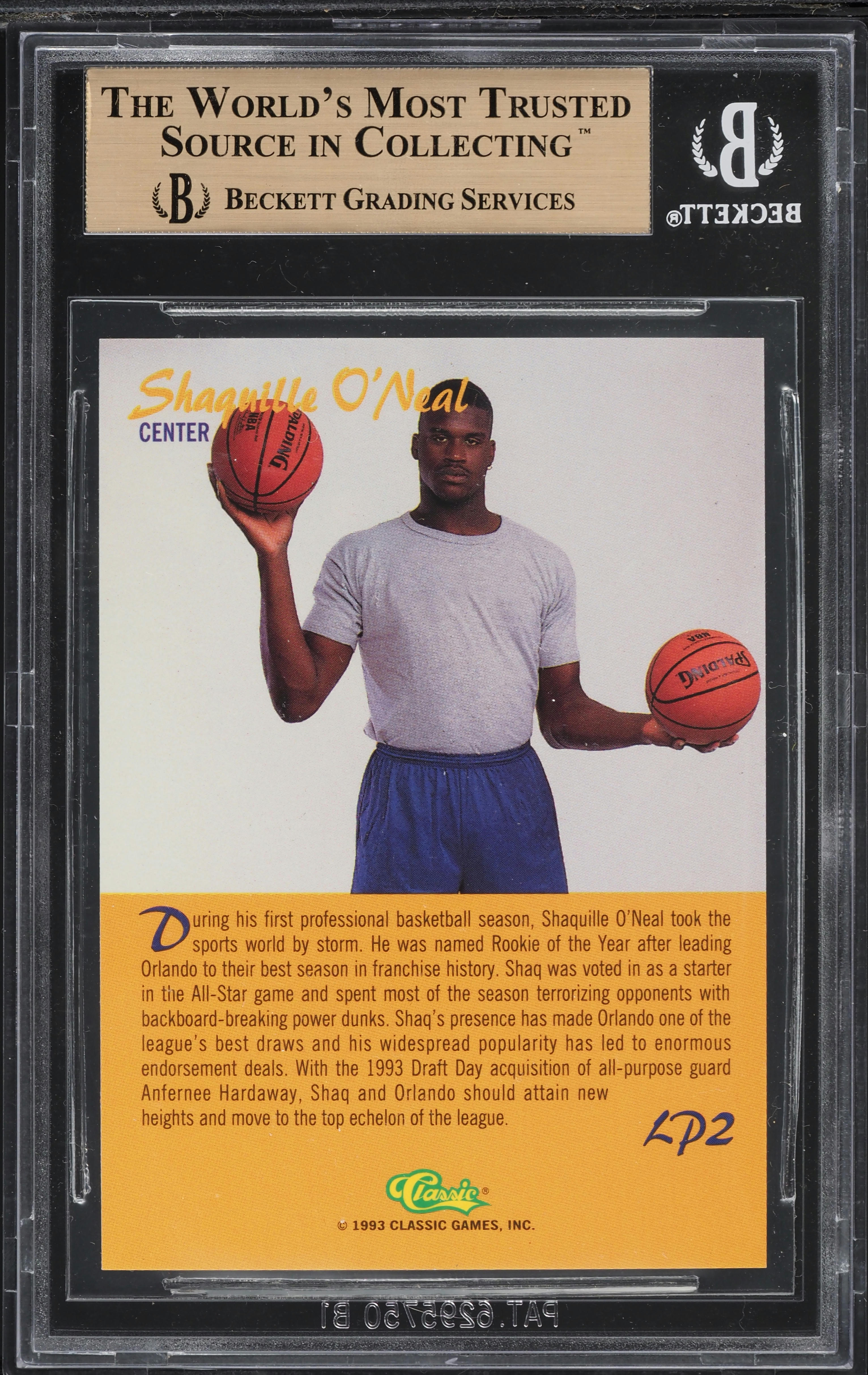 1993 Pro Line Live LPS Shaquille O'Neal #LP2 BGS 9.5 GEM MINT on