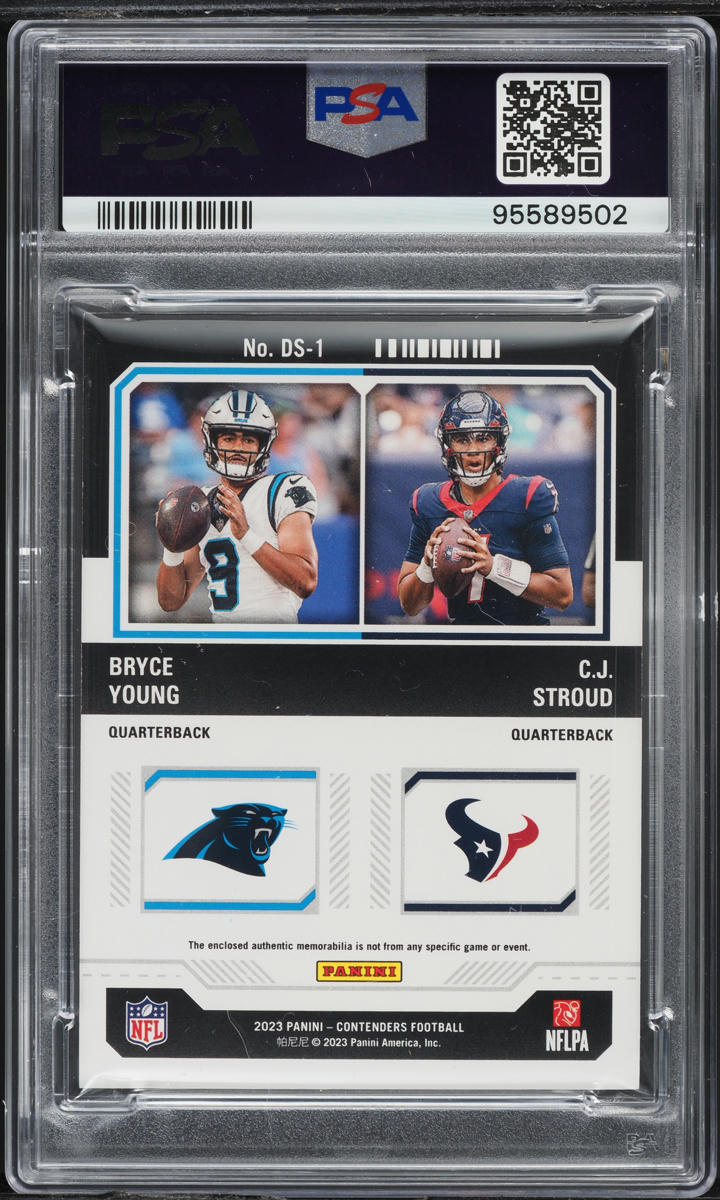 2023 Panini Contenders Ticket Dual Bryce Bryce Young C.J. Stroud RC PATCH PSA 8