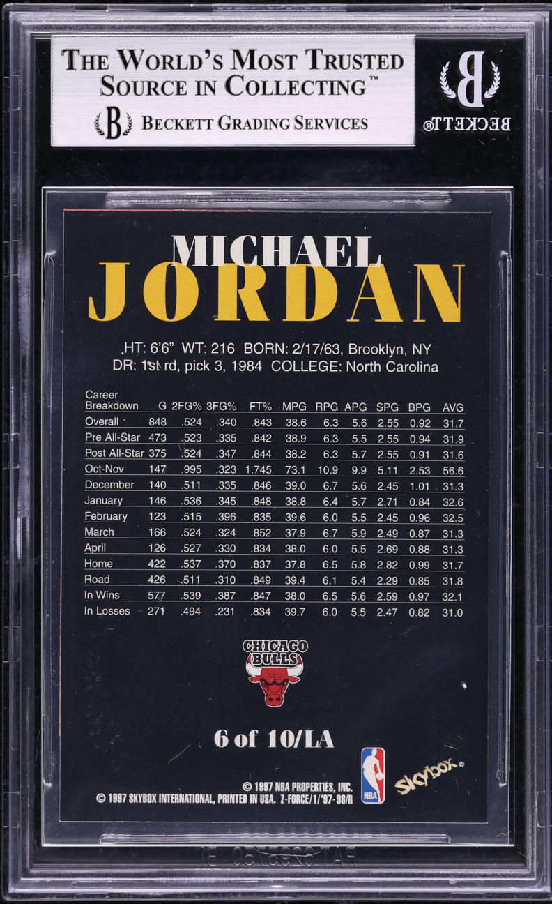 1997 Skybox Z-Force Limited Access Michael Jordan #6 BGS 8.5 NM-MT+