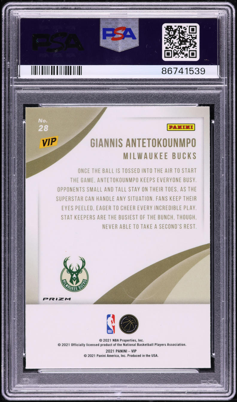 2022 Panini National VIP Alligator Giannis Antetokounmpo #28 PSA 8 NM-MT