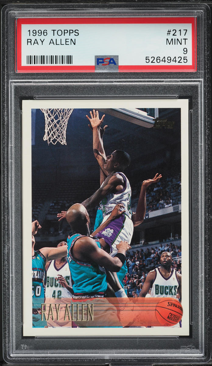 1996 Topps Basketball Ray Allen ROOKIE #217 PSA 9 MINT