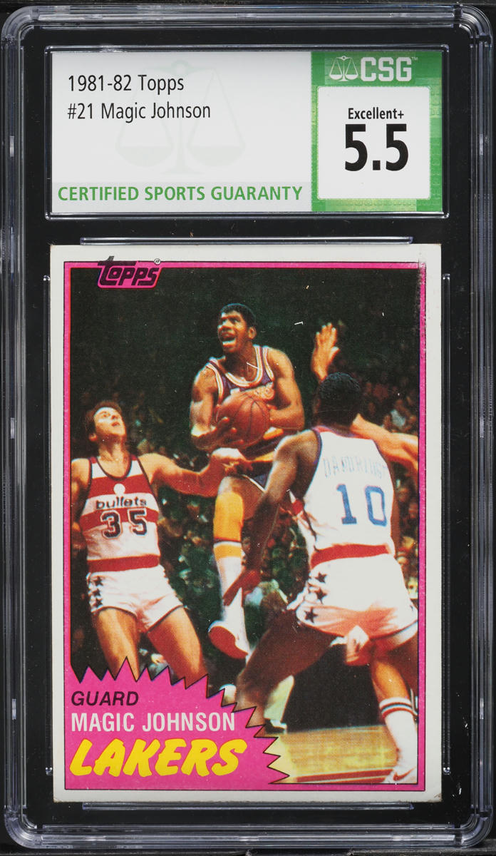 1981 Topps Basketball Magic Johnson #21 CSG 5.5 EX+