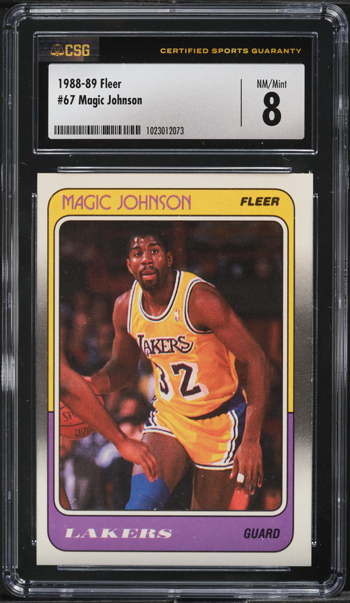 1988 Fleer Basketball Magic Johnson #67 CSG 8 NM-MT