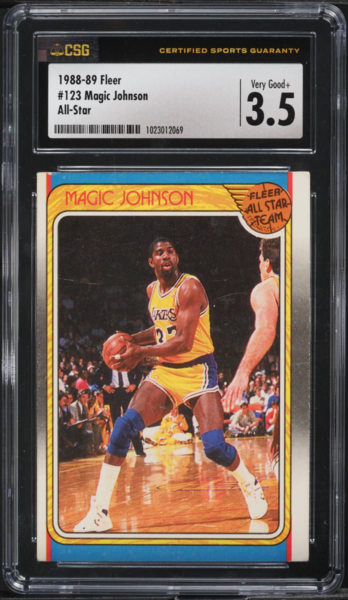 1988 Fleer Basketball All-Star Magic Johnson #123 CSG 3.5 VG+