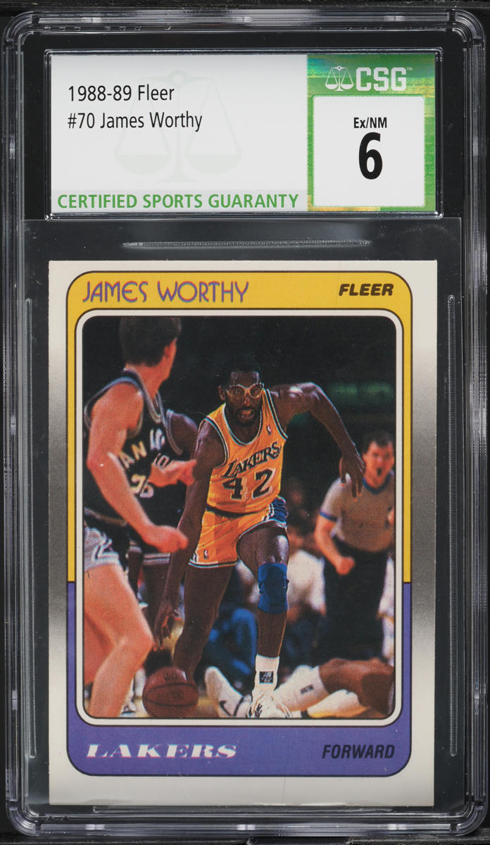 1988 Fleer Basketball James Worthy #70 CSG 6 EXMT