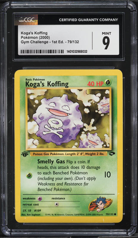2000 Pokemon Gym Challenge 1st Edition Koga's Koffing #79 CGC 9 MINT