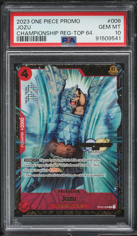 2023 One Piece Promo Championship Top 64 Jozu #OP02-008 PSA 10 GEM