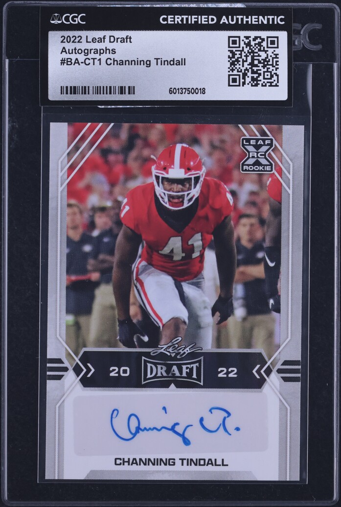 2022 Leaf Draft Channing Tindall ROOKIE AUTO #BA-CT1 CGC AUTH