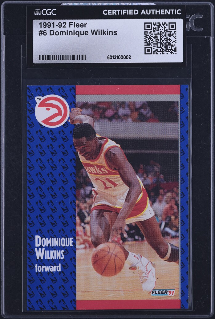 1991 Fleer Basketball Dominique Wilkins #6 CGC AUTH