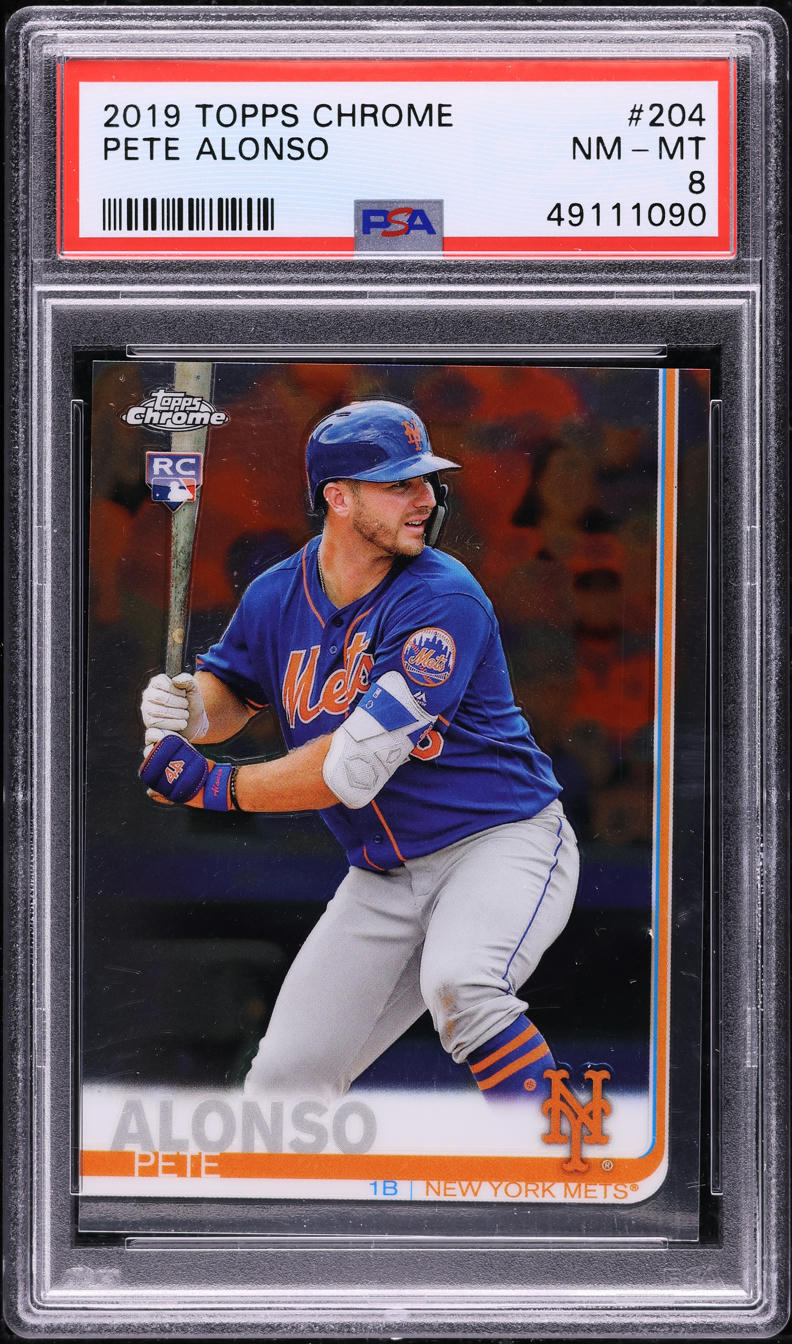 2019 Topps Chrome Pete Alonso ROOKIE #204 PSA 8 NM-MT