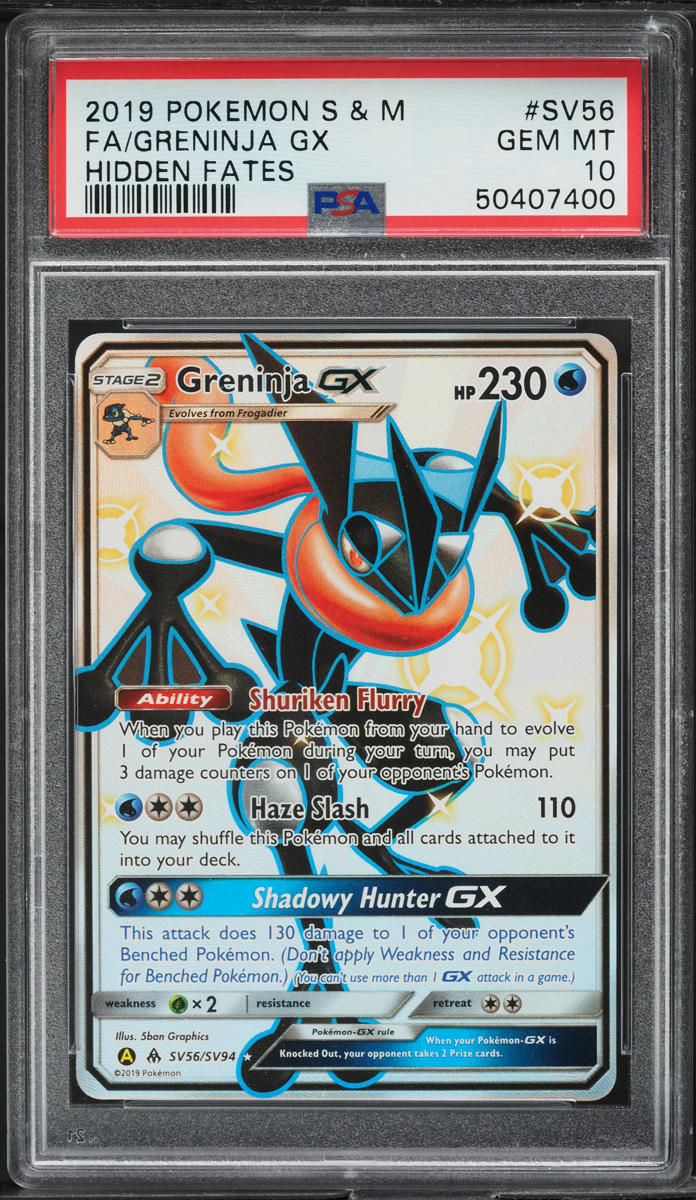 2019 Pokemon SM Hidden Fates Full Art Shiny Greninja GX #SV56 PSA