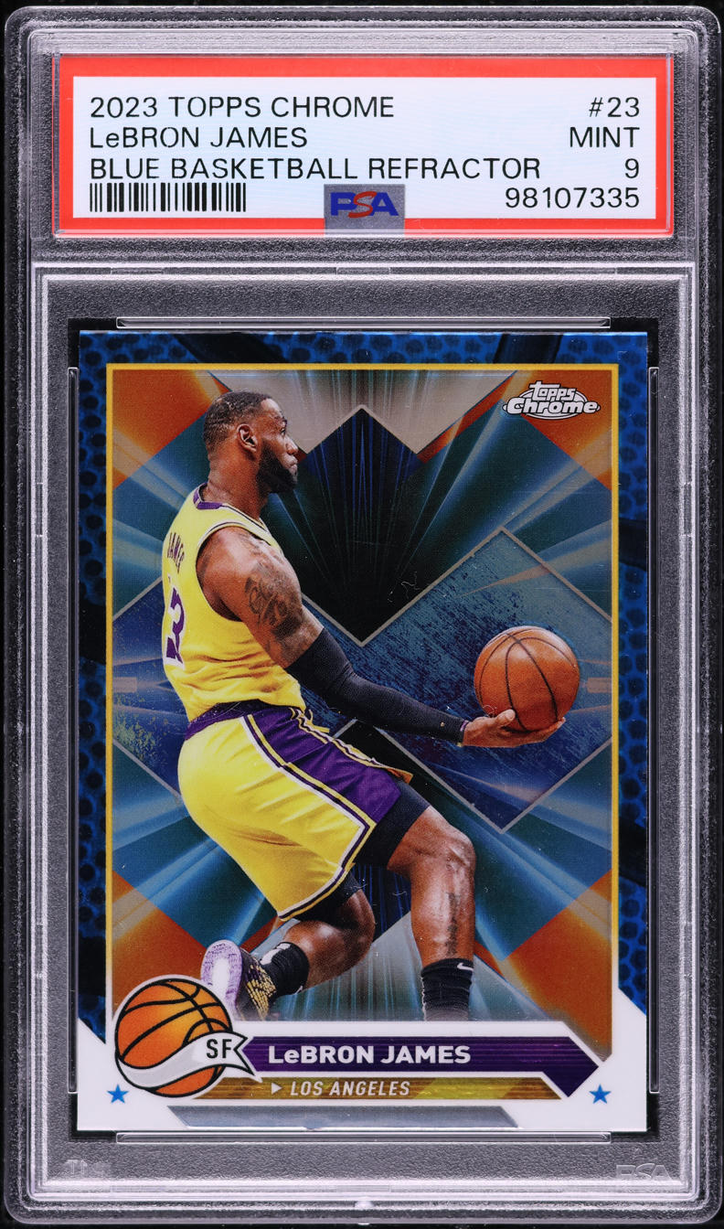 2023 Topps Chrome Blue Basketball Refractor LeBron James #23 PSA 9 MINT
