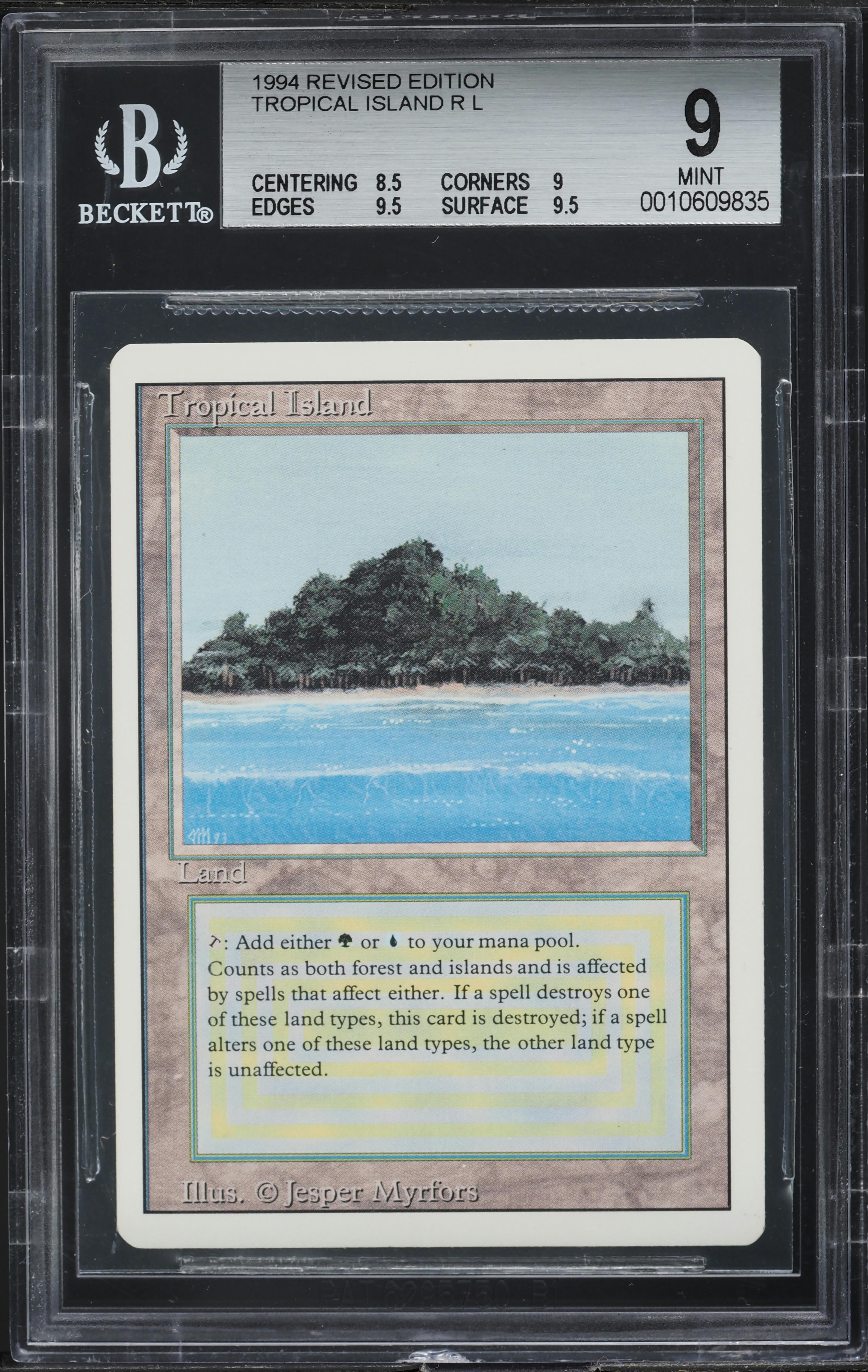 1994 Magic The Gathering MTG Revised Dual Land Tropical Island BGS
