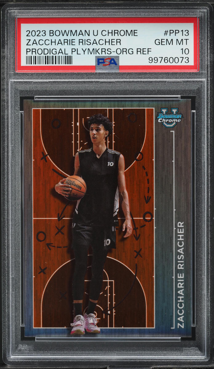 2023 Bowman Chrome U Prodigal Playmakers Orange Zaccharie Risacher RC /25 PSA 10