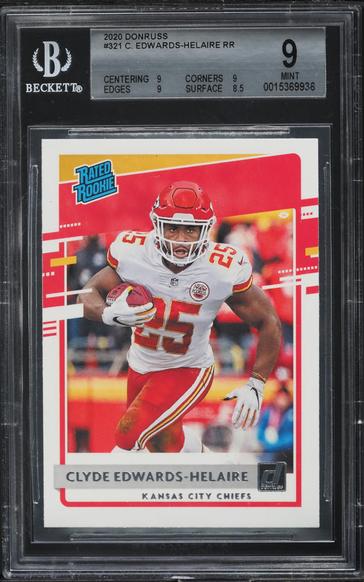 2020 Donruss Football Clyde Edwards-Helaire ROOKIE #321 BGS 9 MINT