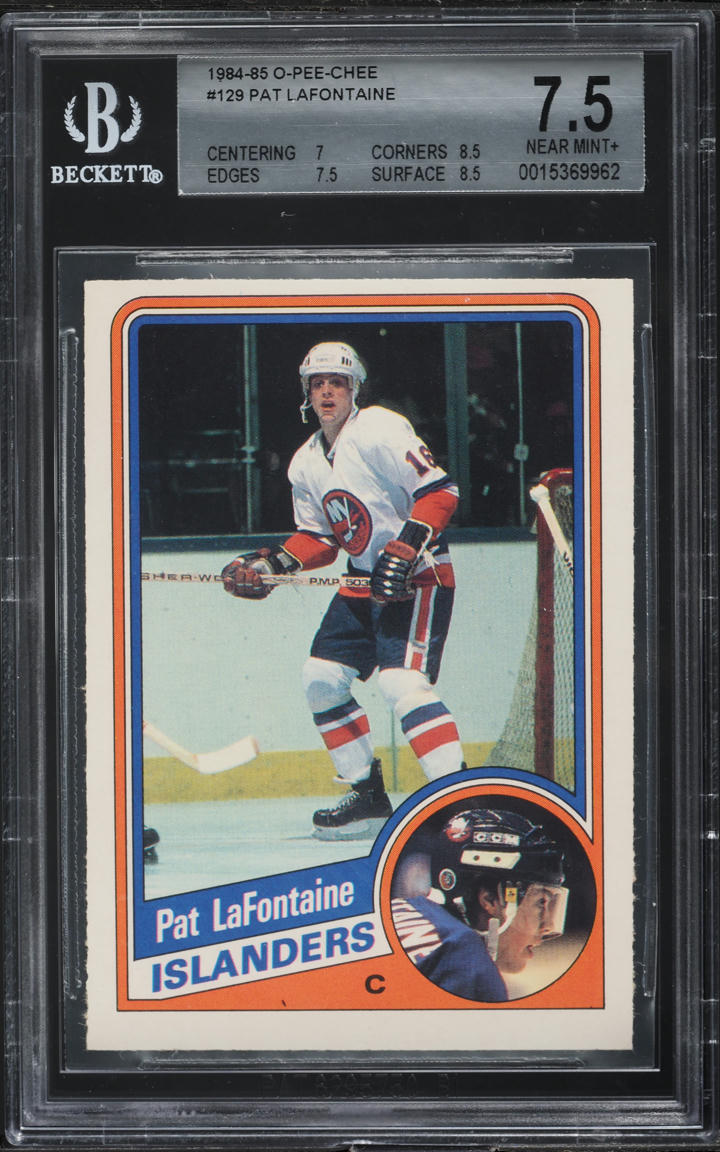 1984 O-Pee-Chee Hockey Pat LaFontaine ROOKIE #129 BGS 7.5 NRMT+