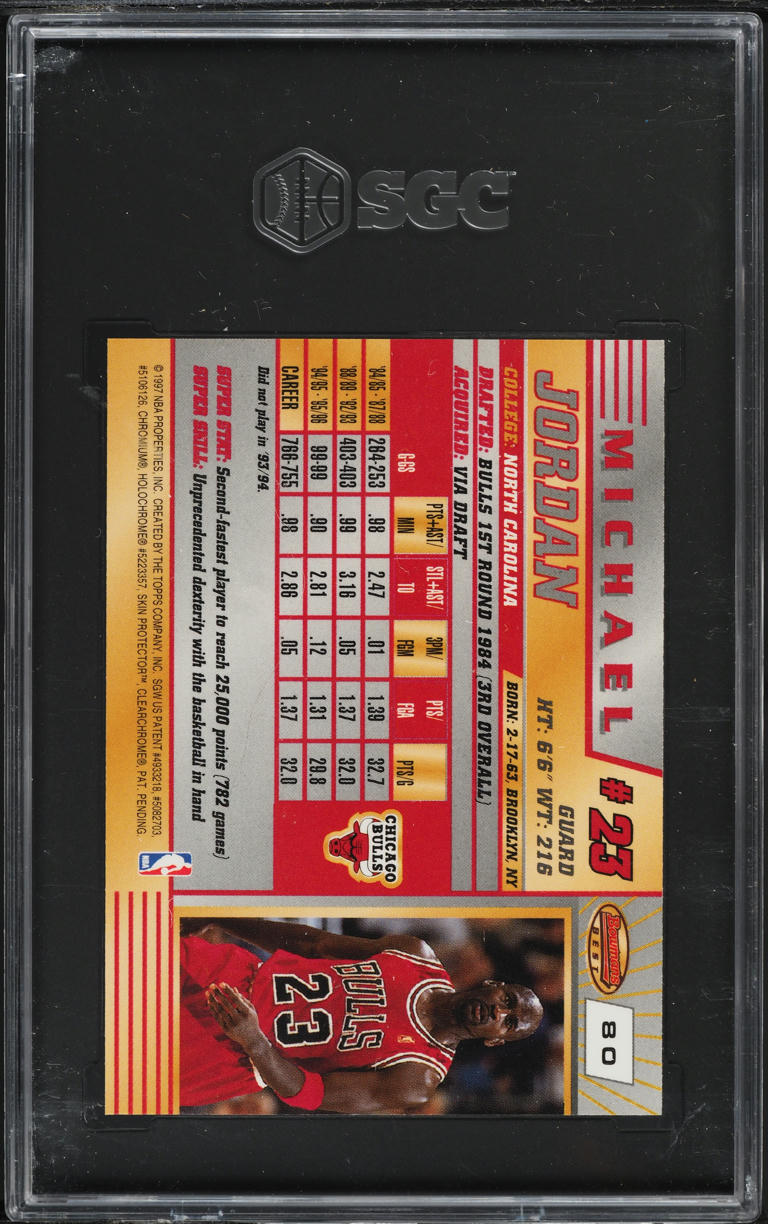 1996 Bowman's Best Michael Jordan #80 SGC 8 NM-MT