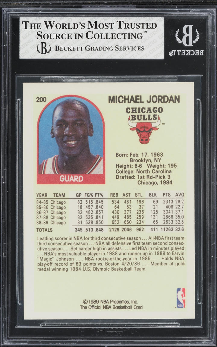 1989 Hoops Michael Jordan #200 BGS 8 NM-MT
