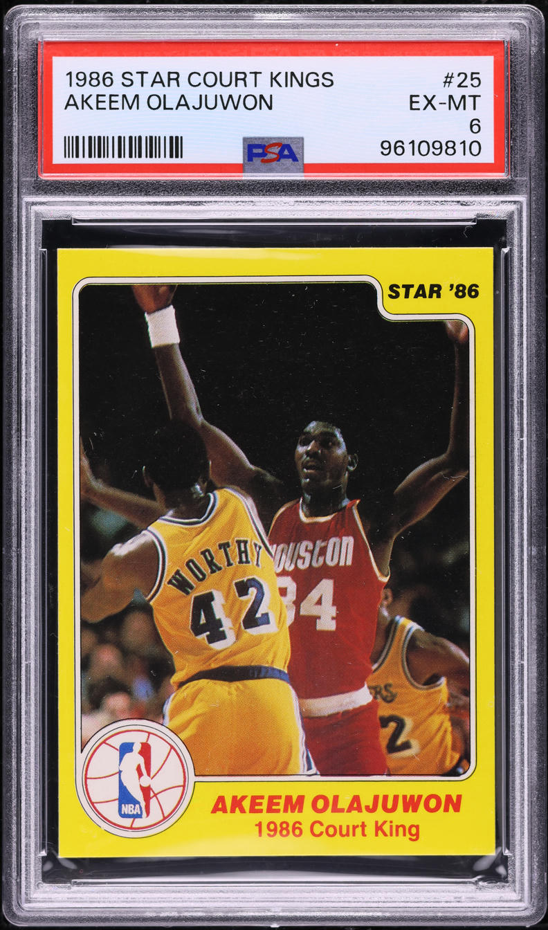 1986 Star Court Kings Hakeem Olajuwon ROOKIE #25 PSA 6 EXMT
