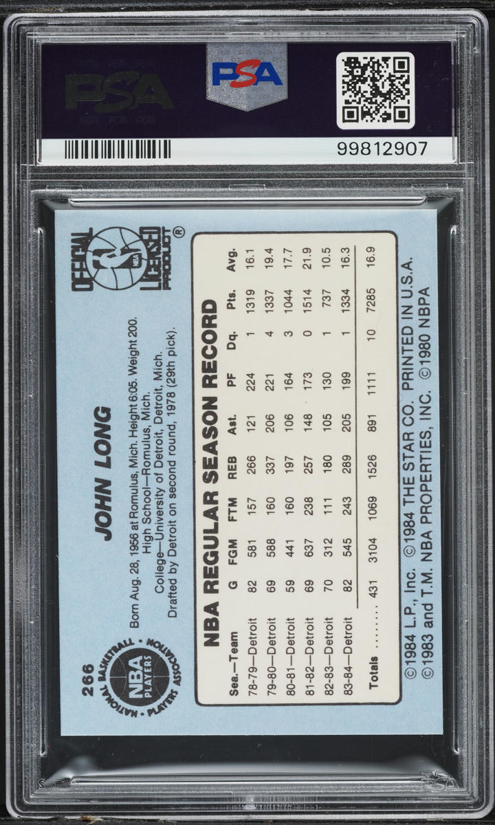 1984 Star Basketball John Long #266 PSA 8 NM-MT