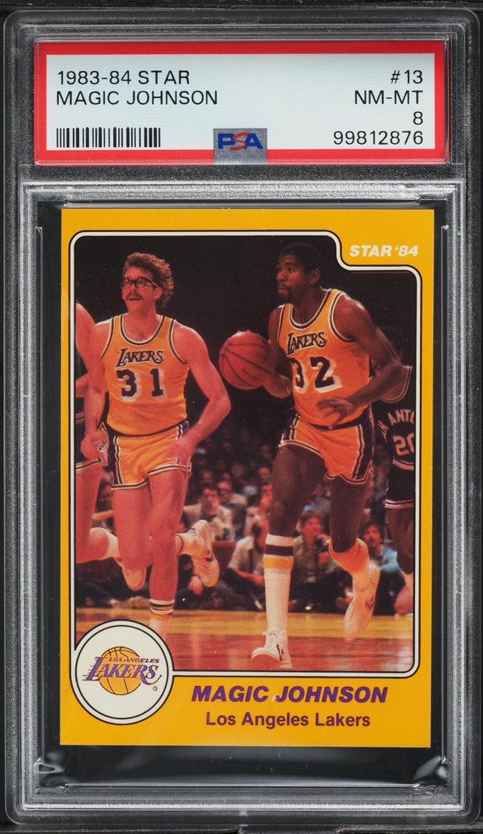 1983-84 Star Basketball Magic Johnson #13 PSA 8 NM-MT