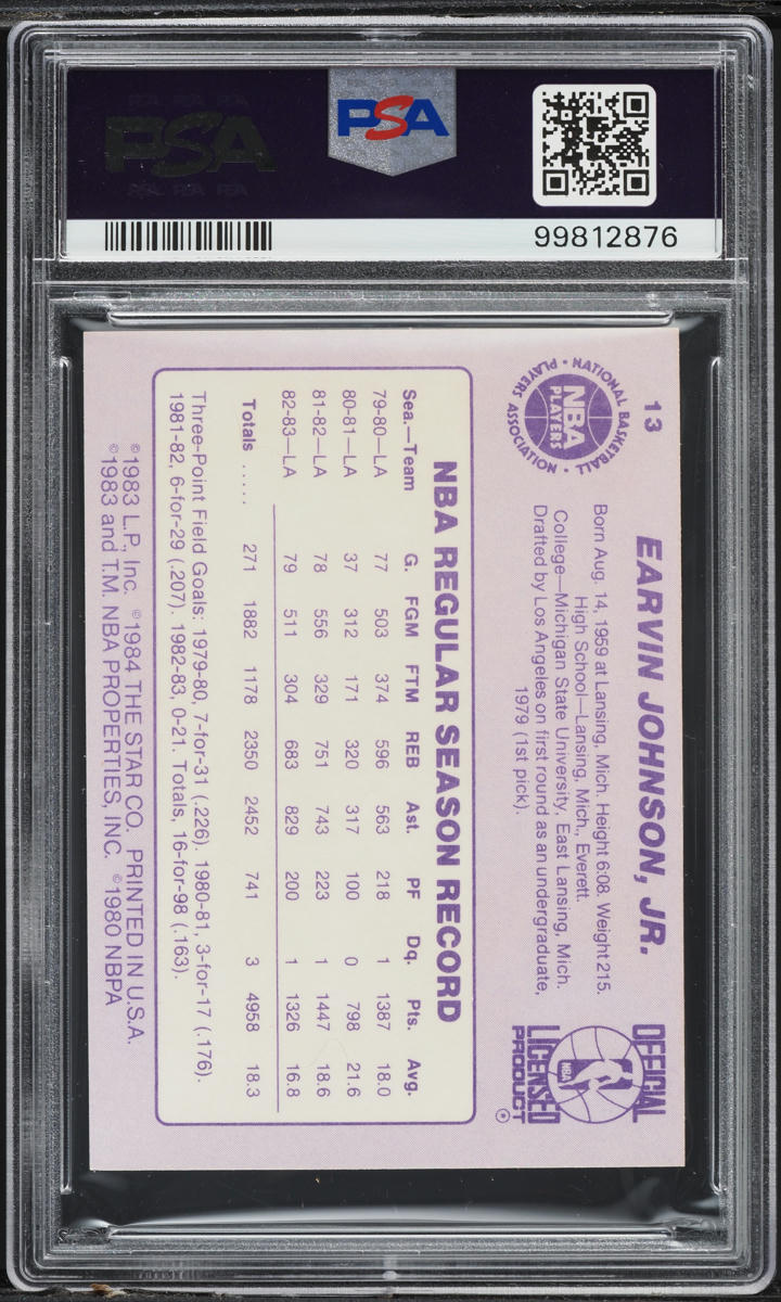 1983-84 Star Basketball Magic Johnson #13 PSA 8 NM-MT