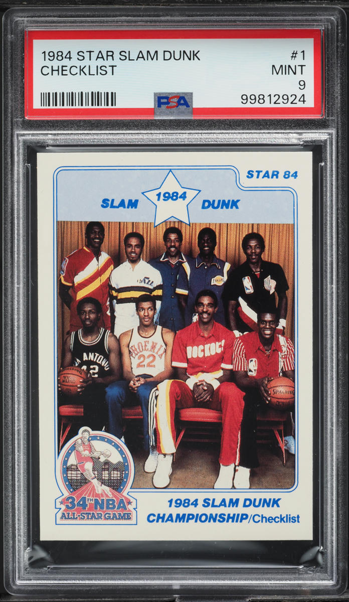 1984 Star Slam Dunk Basketball Checklist #1 PSA 9 MINT