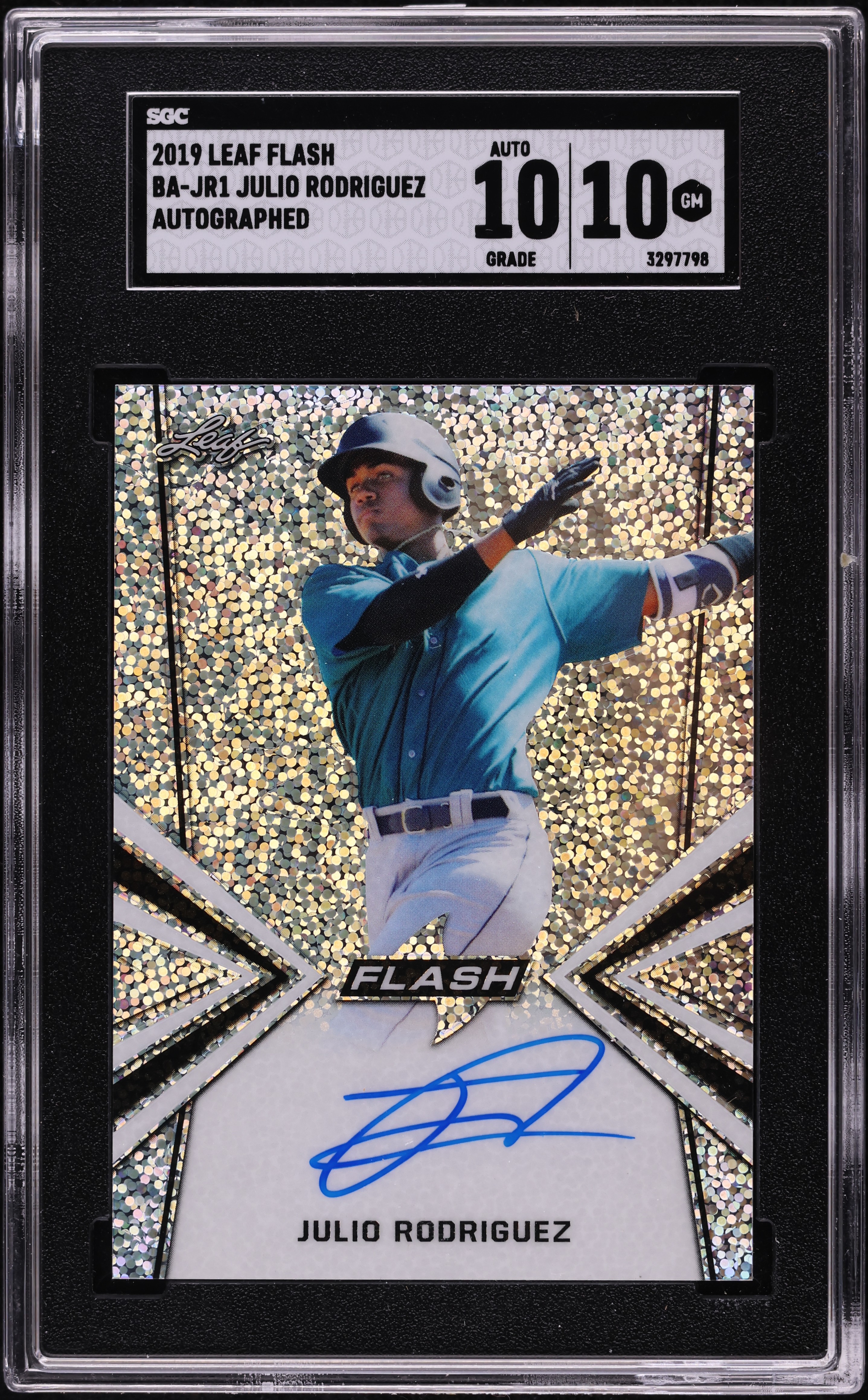 2019 Leaf Flash Julio Rodriguez ROOKIE AUTO #BA-JR1 SGC 10 GEM