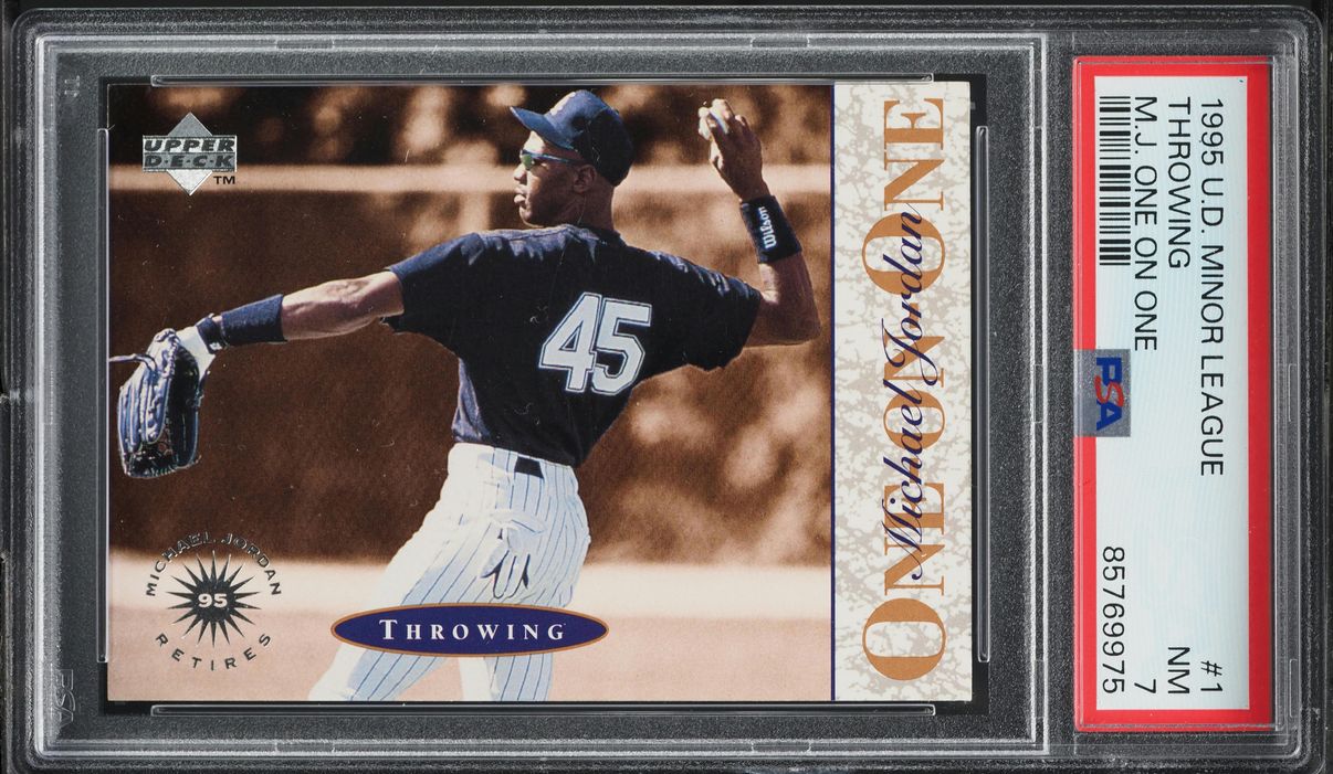 1995 Upper Deck Minor League One On One Michael Jordan #1 PSA 7 NRMT