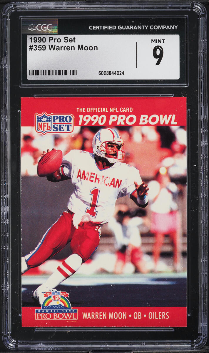 1990 Pro Set Football Warren Moon #359 CGC 9 MINT