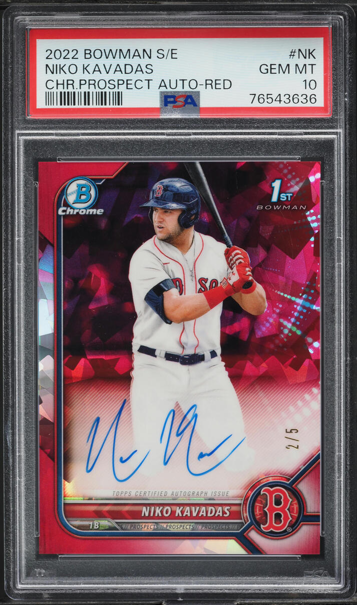 2022 Bowman Chrome Sapphire Red Niko Kavadas ROOKIE AUTO /5 PSA 10 GEM MINT