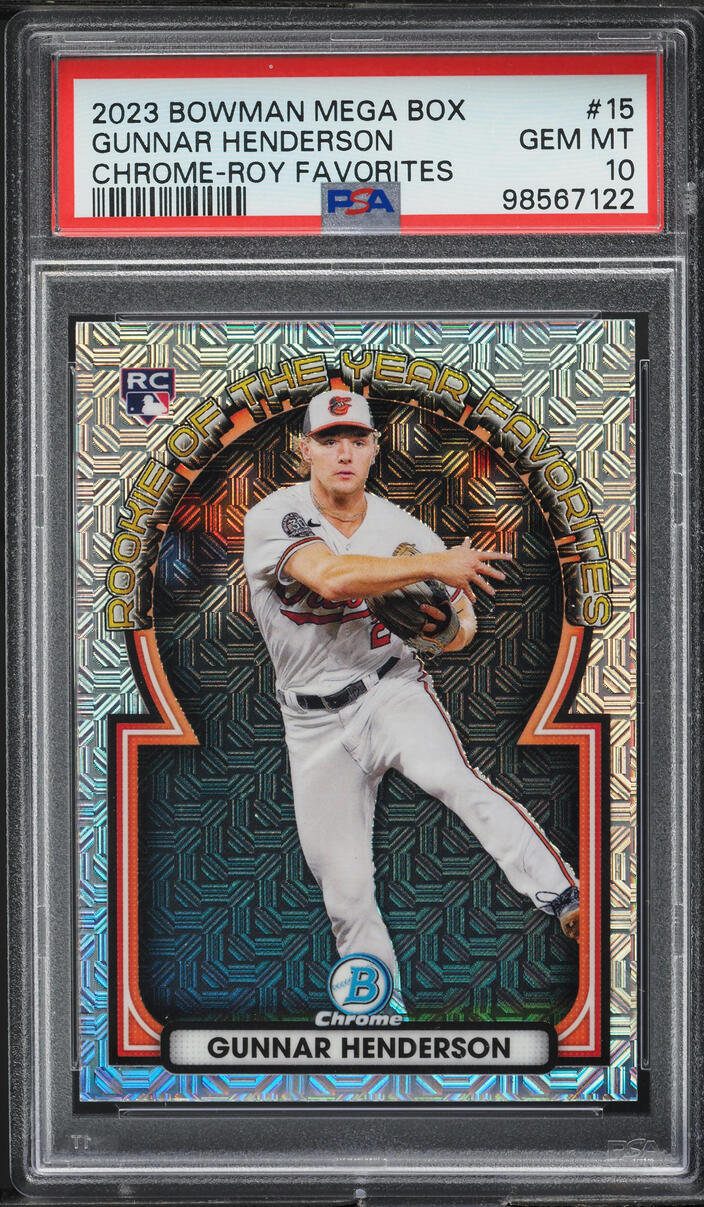 2023 Bowman Chrome Mega Box ROY Favorites Gunnar Henderson ROOKIE PSA 10 GEM