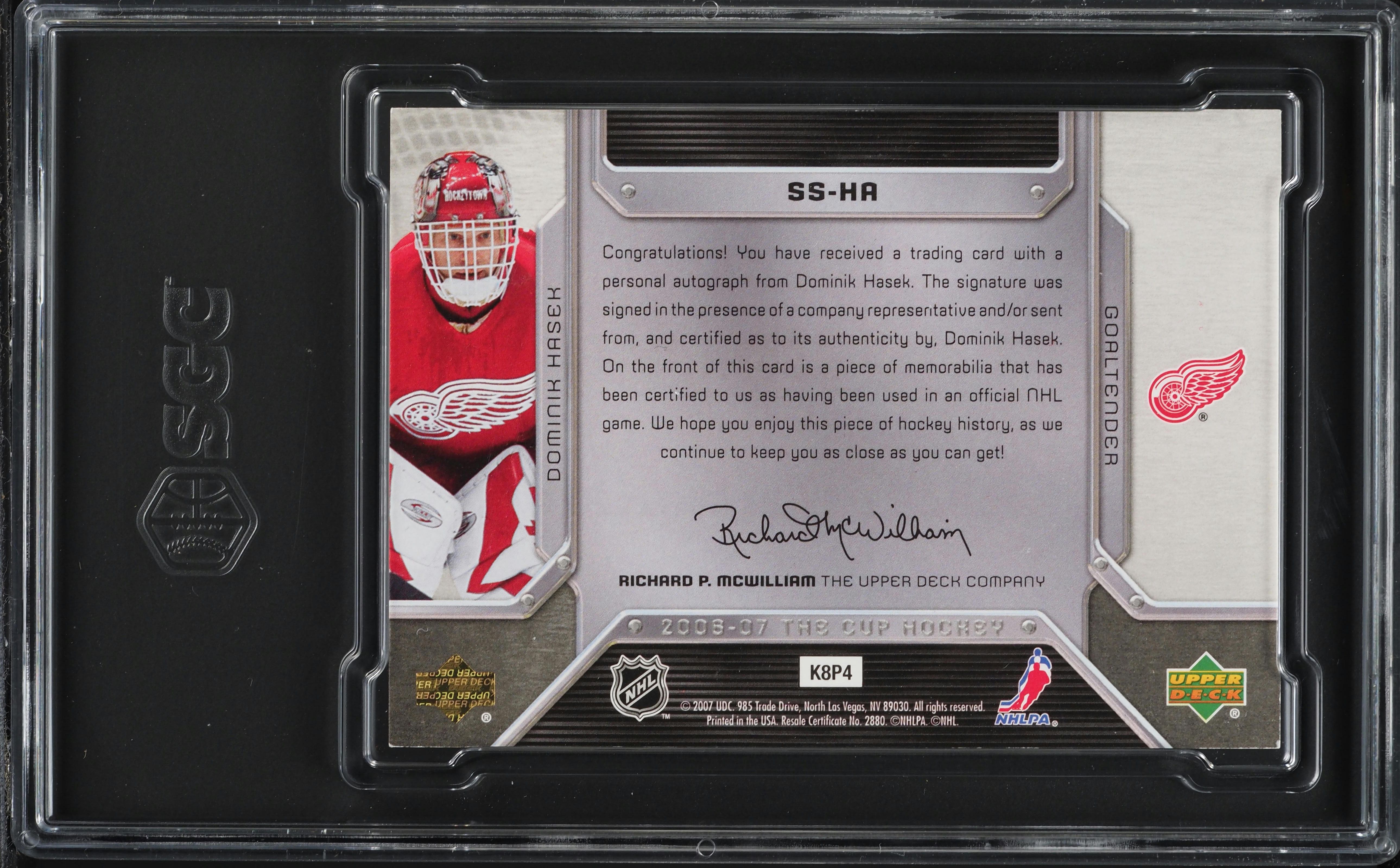 2006 Upper Deck The Cup Scripted Dominik Hasek PATCH AUTO /25 #SS