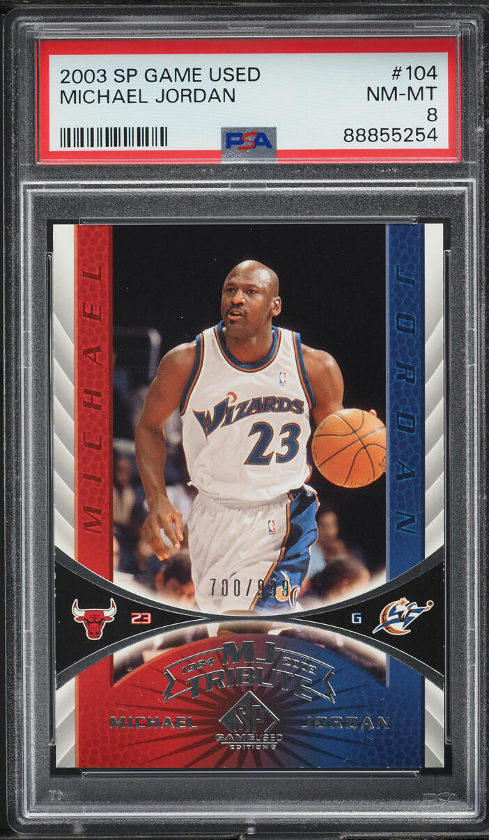 2003 SP Game Used Michael Jordan /999 #104 PSA 8 NM-MT