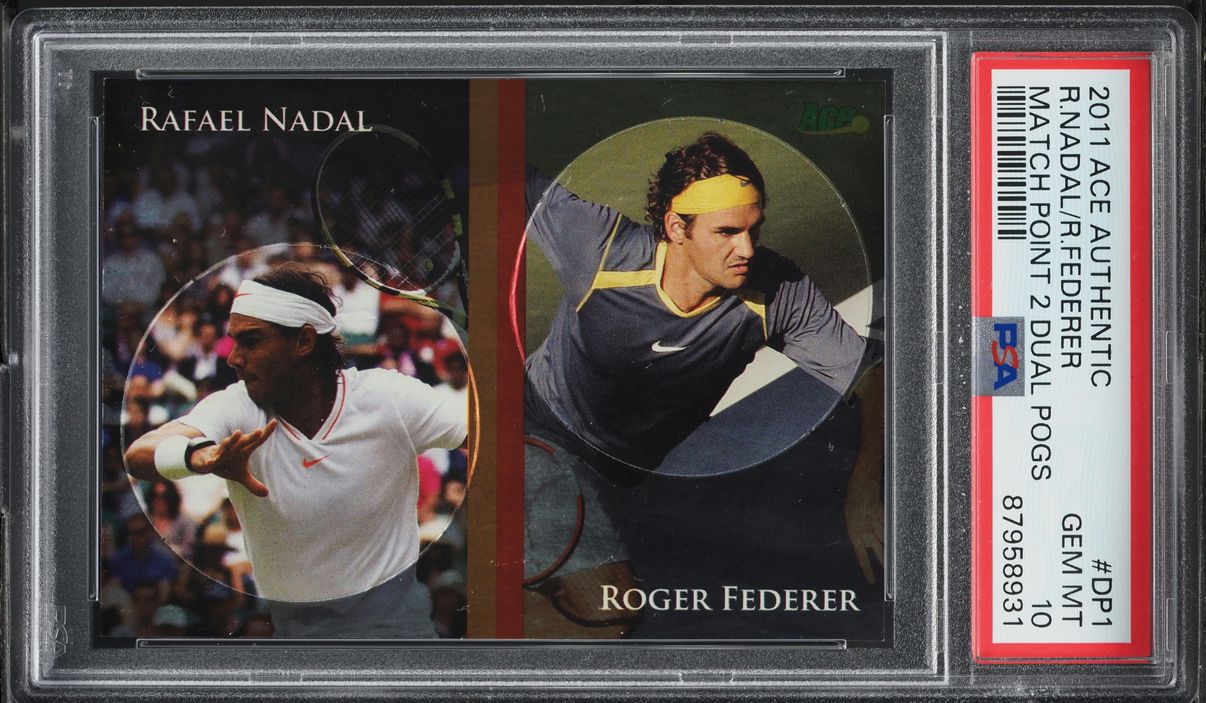 2011 Ace Authentic Match Point Dual Pogs Rafael Nadal Roger Federer PSA 10 GEM