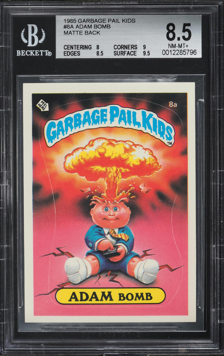 1985 Garbage Pail Kids Matte Back Adam Bomb #8A BGS 8.5 NM-MT+