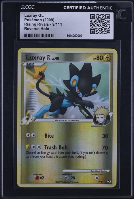 2009 Pokemon Platinum Rising Rivals Reverse Holo Luxray GL #9 CGC AUTH