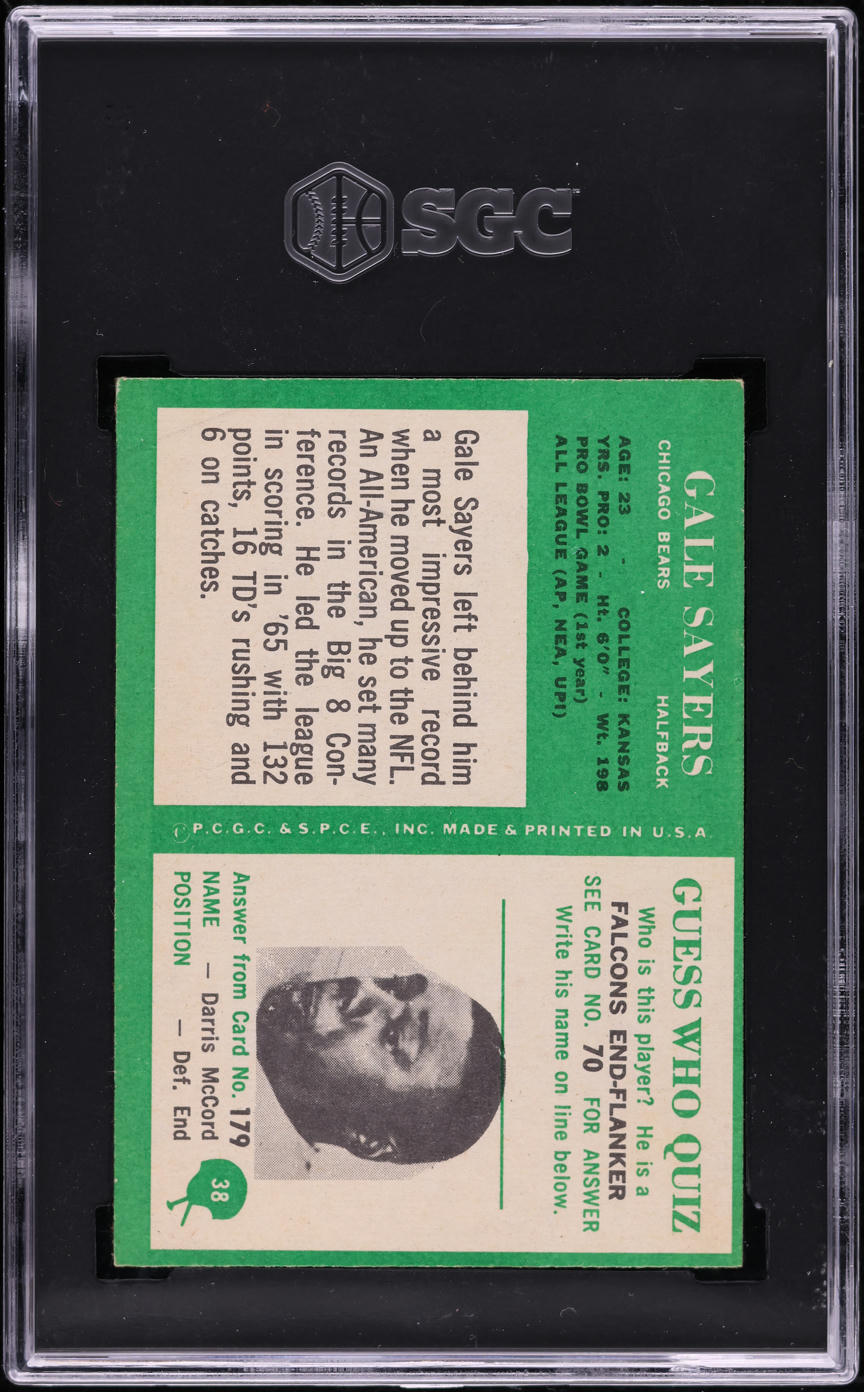 1966 Philadelphia Gale Sayers ROOKIE #38 SGC 6 EXMT