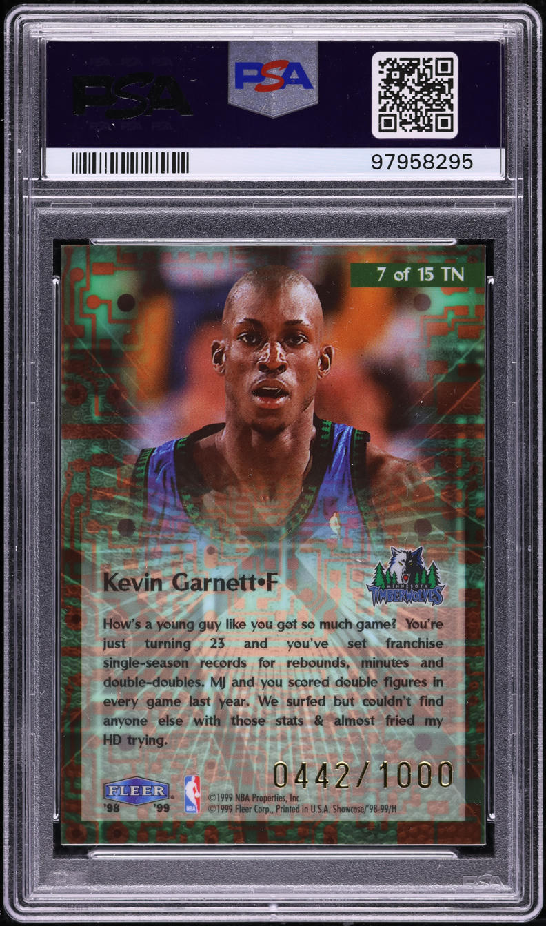 1998 Flair Showcase Takeit2.Net Kevin Garnett /1000 #7 PSA 10 GEM