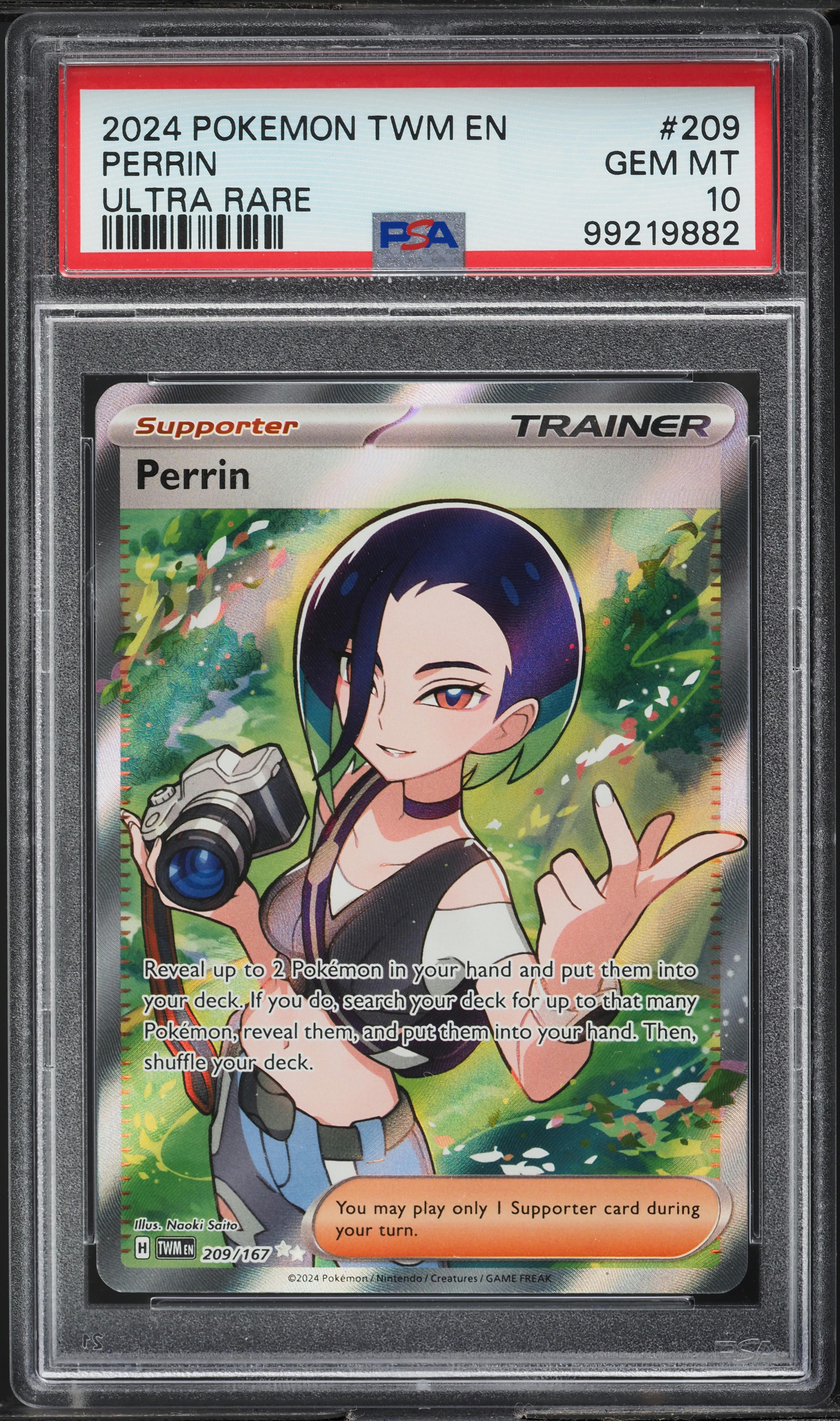 2024 Pokemon SV Twilight Masquerade Full Art Perrin #209 PSA 10