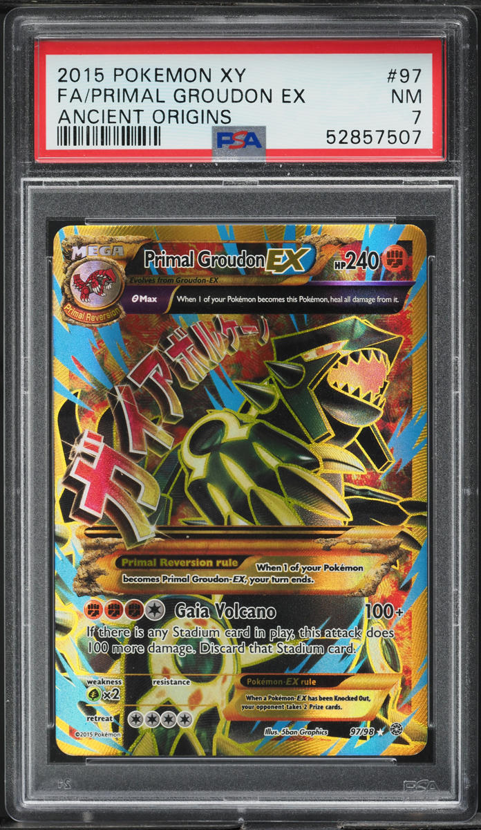 2015 Pokemon XY Ancient Origins Full Art Primal Groudon EX #97 PSA 7 NRMT