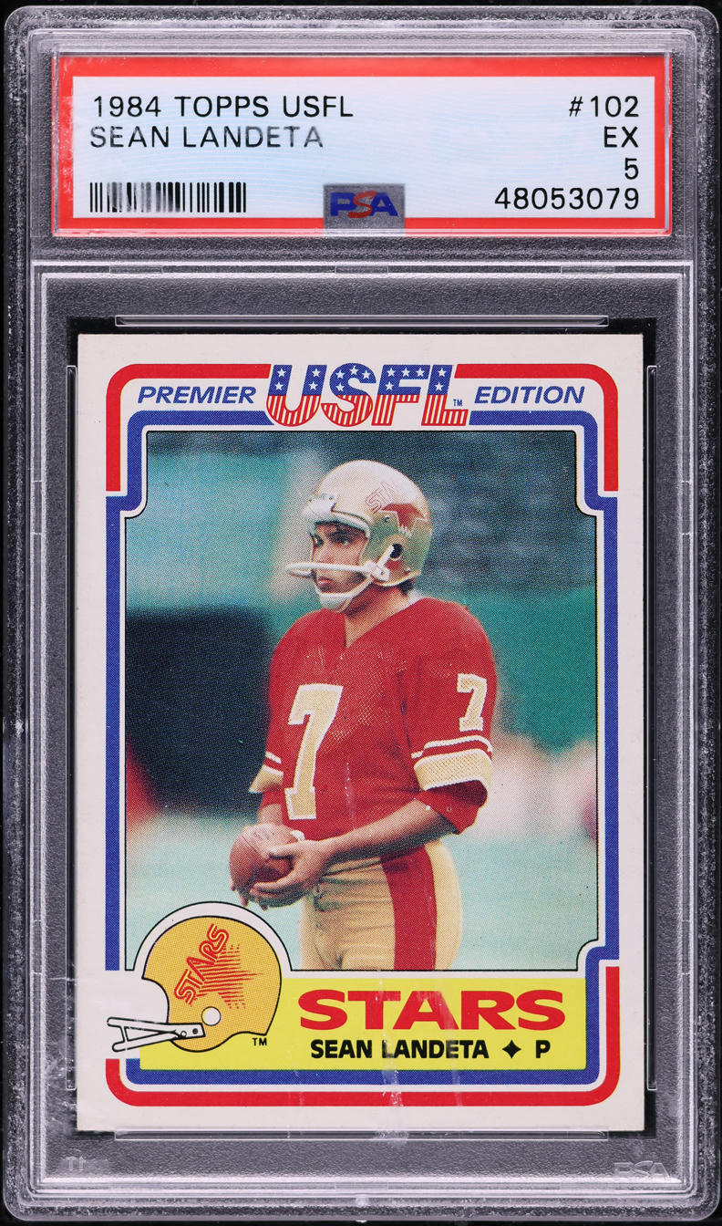 1984 Topps USFL Football Sean Landeta ROOKIE #102 PSA 5 EX
