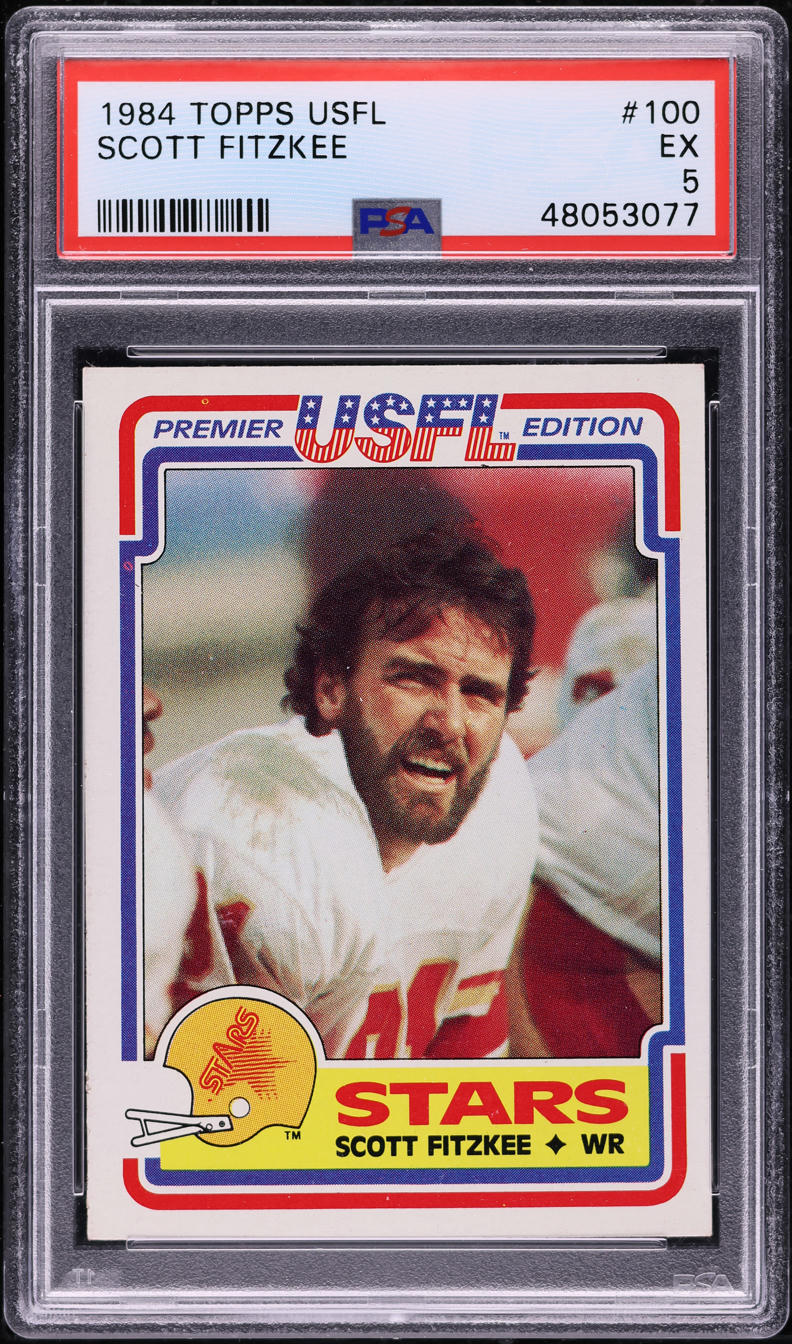 1984 Topps USFL Football Scott Fitzkee #100 PSA 5 EX