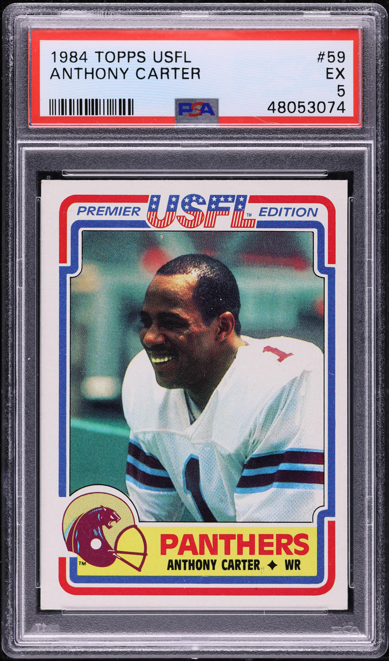 1984 Topps USFL Football Anthony Carter #59 PSA 5 EX