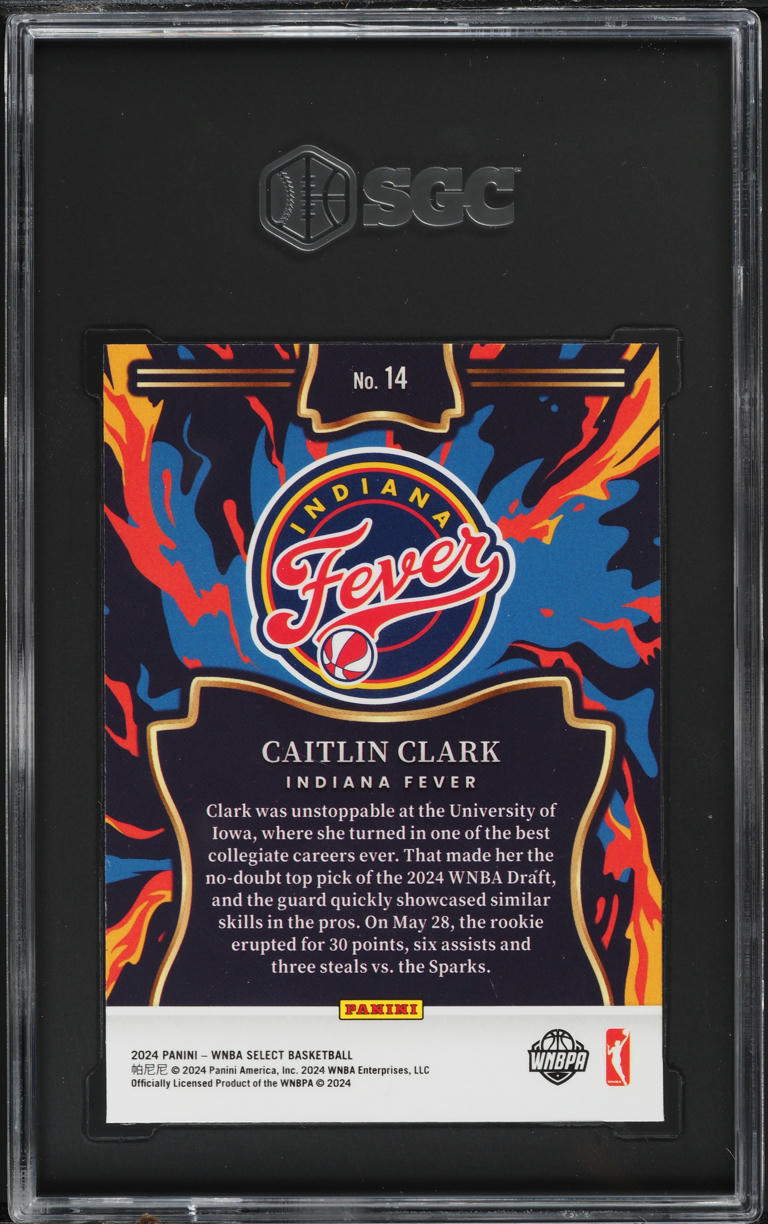 2024 Select WNBA En Fuego Caitlin Clark ROOKIE #14 SGC 9.5 MINT+
