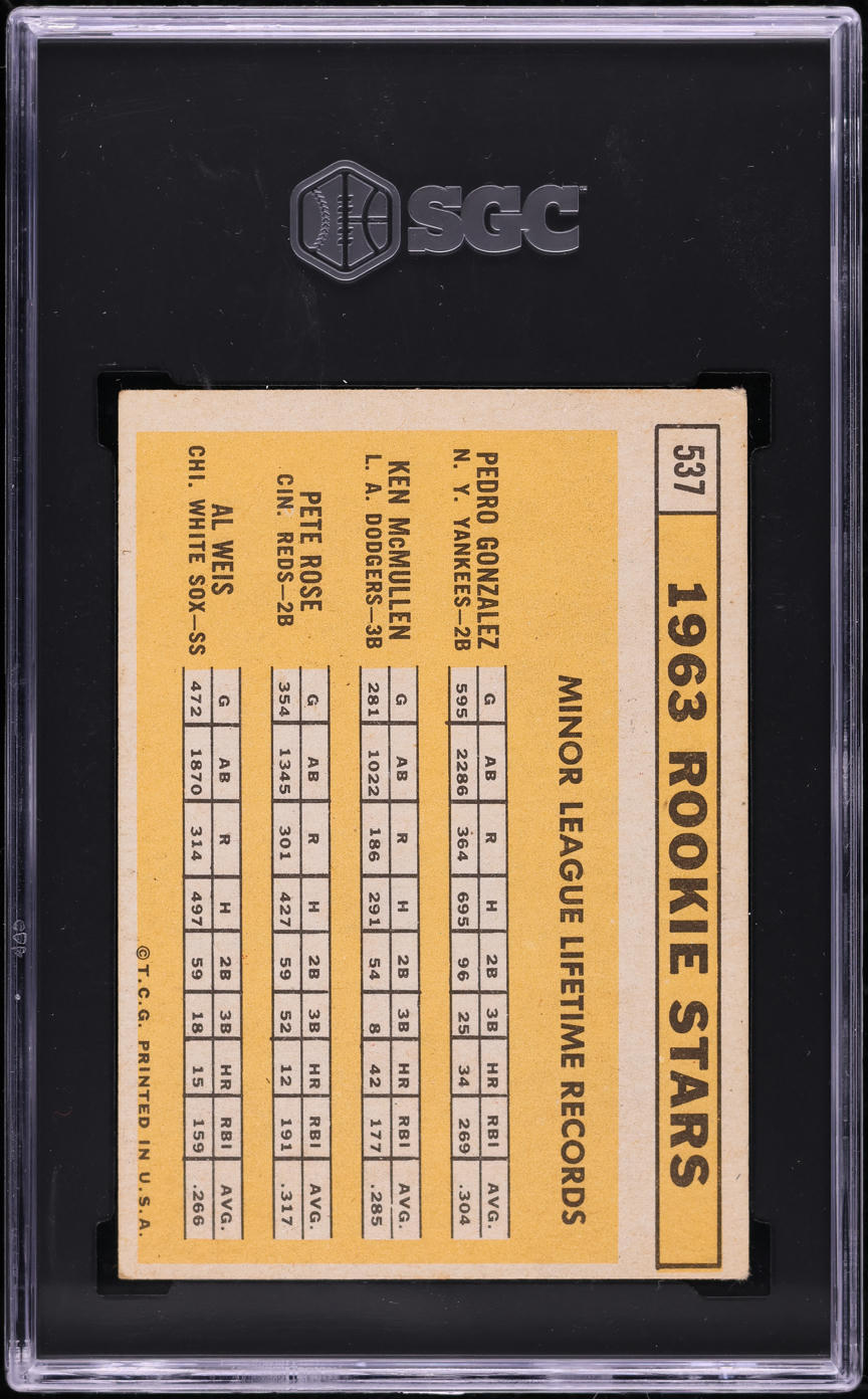 1963 Topps Pete Rose ROOKIE #537 SGC 4.5 VGEX+
