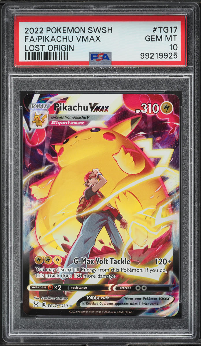 2022 Pokemon SWSH Lost Origin Full Art Pikachu VMAX #TG17 PSA 10