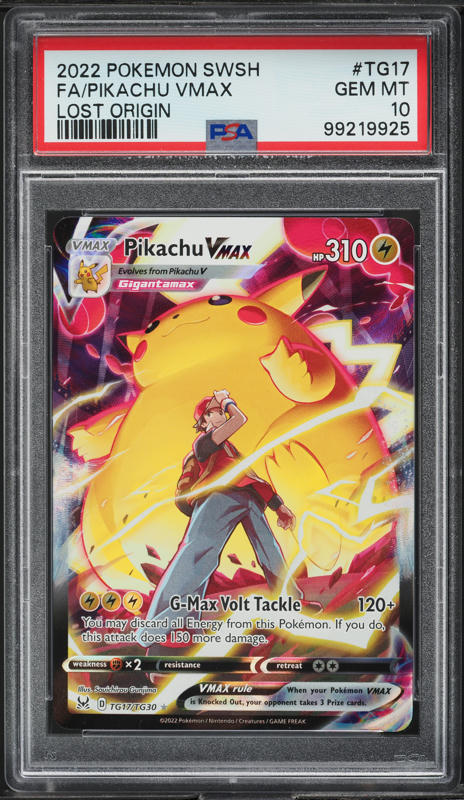 2022 Pokemon SWSH Lost Origin Full Art Pikachu VMAX #TG17 PSA 10