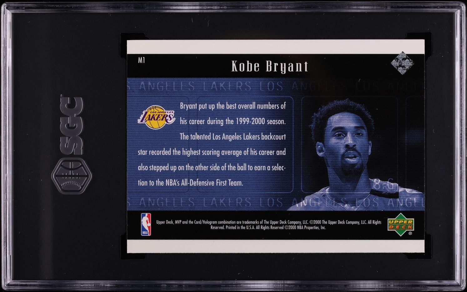 2000 Upper Deck MVP Theatre Kobe Bryant #M1 SGC 9 MINT